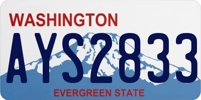 WA license plate AYS2833