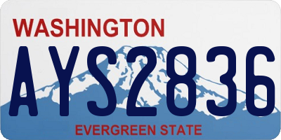WA license plate AYS2836