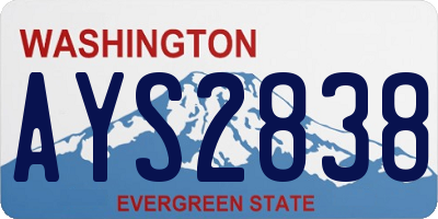 WA license plate AYS2838