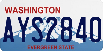 WA license plate AYS2840