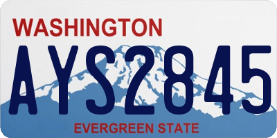 WA license plate AYS2845