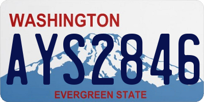 WA license plate AYS2846
