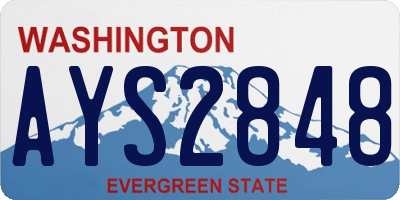 WA license plate AYS2848