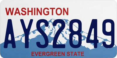 WA license plate AYS2849
