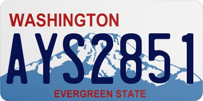 WA license plate AYS2851
