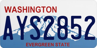 WA license plate AYS2852
