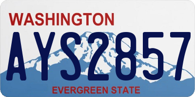 WA license plate AYS2857