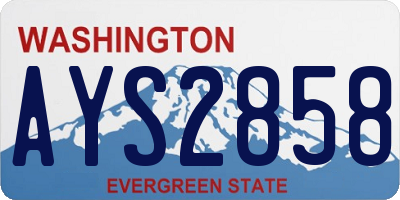 WA license plate AYS2858