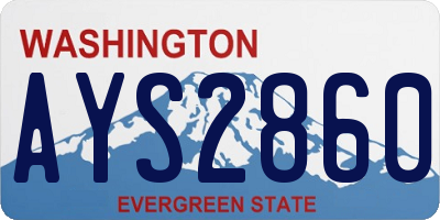 WA license plate AYS2860