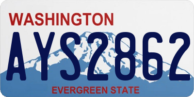 WA license plate AYS2862