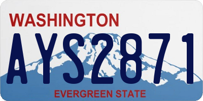 WA license plate AYS2871