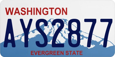 WA license plate AYS2877
