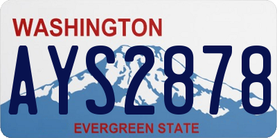 WA license plate AYS2878