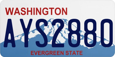 WA license plate AYS2880