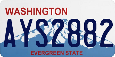 WA license plate AYS2882