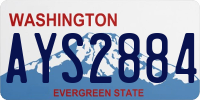 WA license plate AYS2884