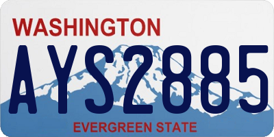 WA license plate AYS2885
