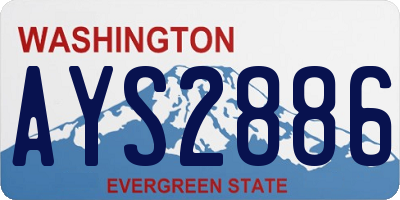 WA license plate AYS2886