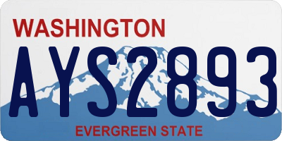 WA license plate AYS2893