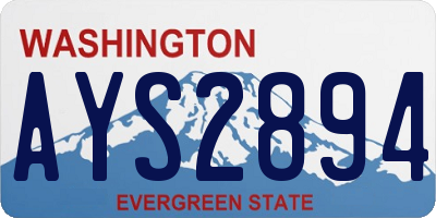 WA license plate AYS2894