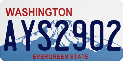 WA license plate AYS2902