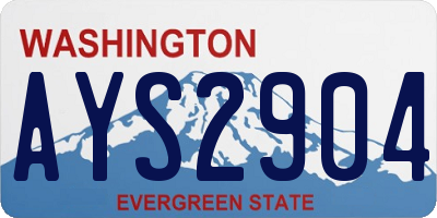 WA license plate AYS2904