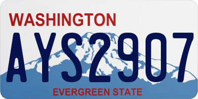 WA license plate AYS2907