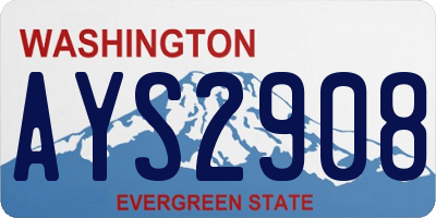 WA license plate AYS2908