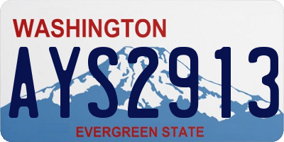 WA license plate AYS2913