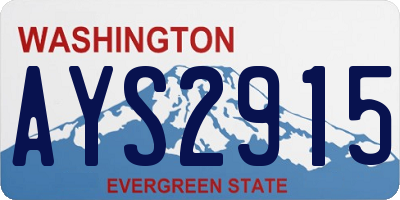 WA license plate AYS2915