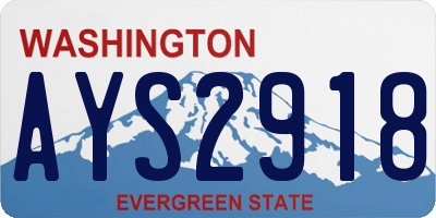 WA license plate AYS2918