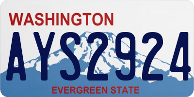WA license plate AYS2924