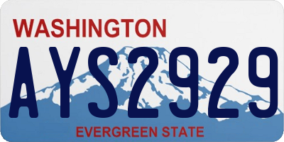 WA license plate AYS2929