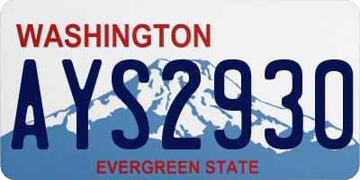 WA license plate AYS2930