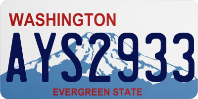 WA license plate AYS2933