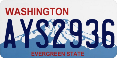 WA license plate AYS2936