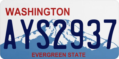 WA license plate AYS2937