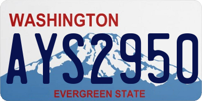 WA license plate AYS2950