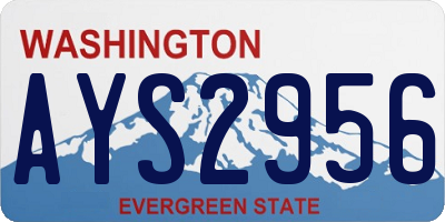 WA license plate AYS2956