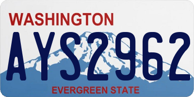 WA license plate AYS2962