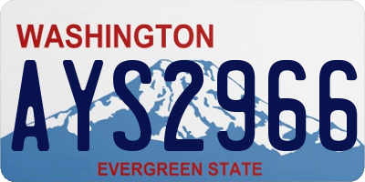 WA license plate AYS2966