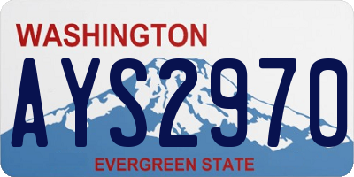WA license plate AYS2970