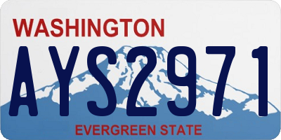 WA license plate AYS2971