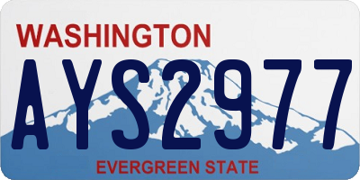 WA license plate AYS2977