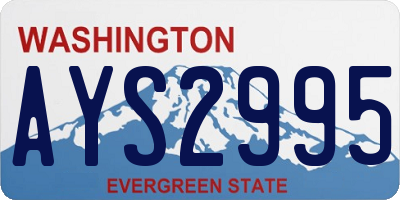WA license plate AYS2995