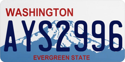 WA license plate AYS2996