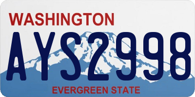 WA license plate AYS2998