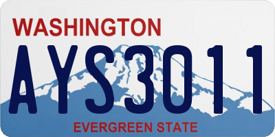 WA license plate AYS3011