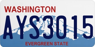 WA license plate AYS3015