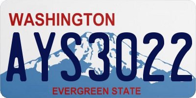 WA license plate AYS3022